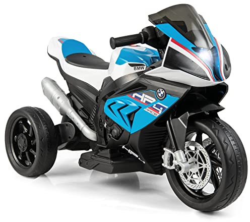COSTWAY 12V Kids Electric Motorbike, Licensed BMW Ride on Motorcycle with Headlight, Music, Horn, MP3, USB Port, Battery Powered Vehicle Toy for 37-96 Months (Blue)