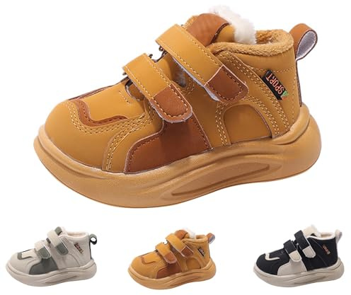 Generisch Zapatillas de invierno para bebés de 1 a 5 años, cálidas, para aprender a andar, zapatos para niños pequeños, ligeros, antideslizantes, para aprender a caminar, zapatillas de interior y