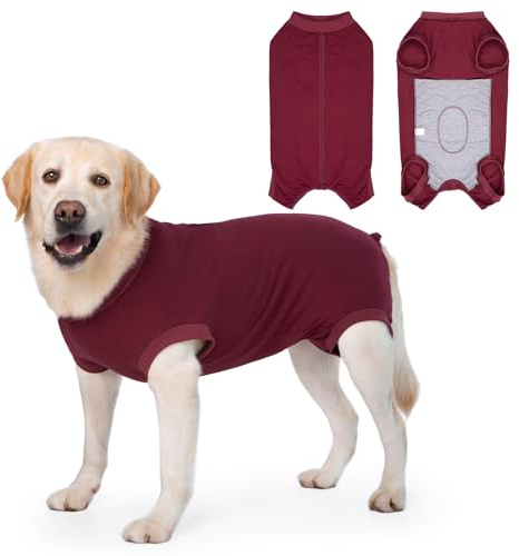 Cyponpy Body Chien Post Operatoire Femelle avec Fermeture éclair Body pour Chienne Après Opération Combinaison Chien Sterilisation de Protection Chemises pour Chiens Collerette Chiens Anti Lechage