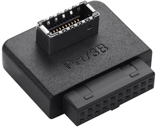 ELFJMZP Adattatore da USB 3.2 Gen 1 19/20 pin (modello B) a USB 3.2 Gen 2 tipo E a 20 pin a 90°, per scheda madre PC USB 3.0 a 19 pin a pannello frontale USB 3.1/3.2 interno tipo E 20 pin (tipo B)