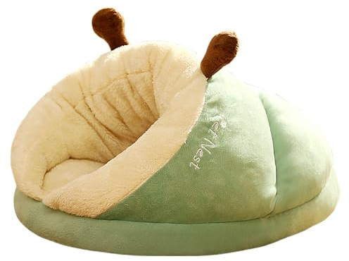 Lpoppcx Caverne De Lit pour Chaton - Maison Chaude en Forme De Pantoufle Amovible Et Lavable,Lit Fermé pour Chat - pour Chiot, Chaton, Petit Animal De Compagnie, Usage Extérieur Et Intérieur, Hiver