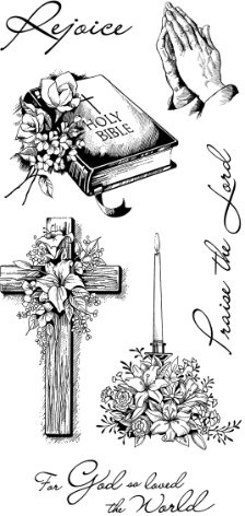 Inkadinkado Spiritual and Religious Clear Stamp Set, 7pc
