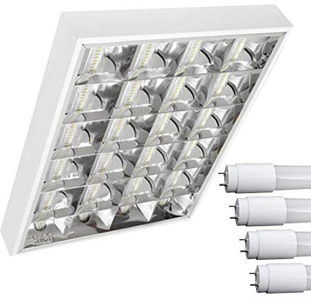 TOP SET LED Rasterleuchten mit 4X T8 LED 9W kaltweiß 6000K G13 Bürolampe Rasterlampe