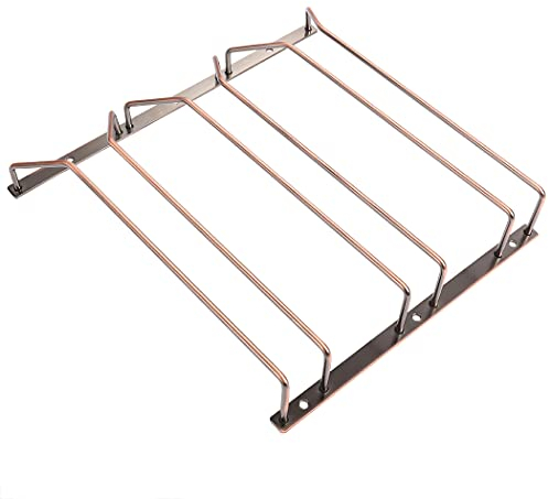 Dianoo 30.5cm Bronze Wine Glass Rack Under Cabinet, Wine Glass Holder Gold Under Shelf, Stemware Rack, Wine Glasses Storage Hanger, 3 Rows