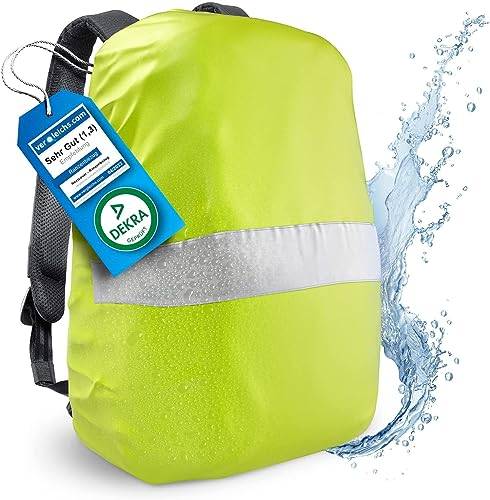 Nextcover® NEU Universeller Regenschutz für Rucksack & Schulranzen [AquaShield] I 100% Wasserdichter Rucksack Regenschutz für effektiven Schutz vor Nässe I Rucksack Überzug Reflektierend I Regenhülle