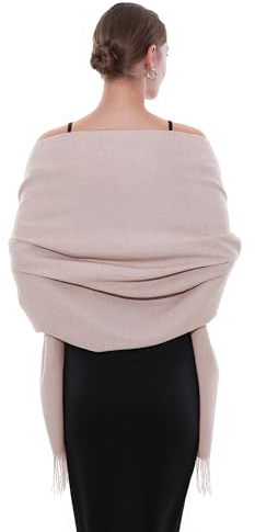 SWAT PANY Schal Beige Pashmina Schals Tücher für Damen Winterschal Stola Damen Festlich Warm