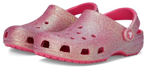 Crocs Unisex Kinder Classic Iridescent Glitter CgK Clog, Dragon Fruit, 33/34 EU