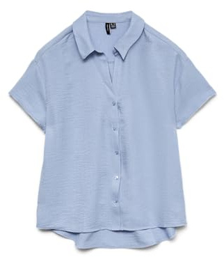 Vmmelaney Queeny Ss skjorta WVN Ga Noos, Chambray Blue, S