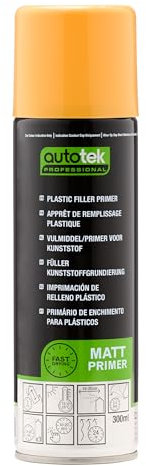 AutoTek Professional Expertly Formulated Acrylic Based Primer Spray Paint, Plastic Filler Primer 300 ml