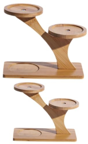 TINEASUR 2 Stück Pflanzenregal Aus Natürlichem Holz Gestufter Eck-pflanzenständer Halter Innenbereich-regalständer Für Zimmerpflanzen Balkon-display-regal