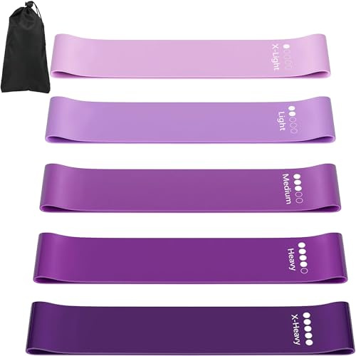 Fitnessband, Motståndsband Set Om 5, Styrketräningsband Med Träningsinstruktioner & Bärväska, Gymnastikband För Muskeluppbyggnad, Yoga, Pilates, Styrketräning, stretching