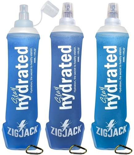 Foldable Water Bottle – 3 Pack 500ml, Soft Hydration Flask for Running, Cycling, Hiking, Camping, Marathon & Sports, Leakproof, Lightweight, Collapsible, Portable, Reusable BPA-Free Drinking Bottles