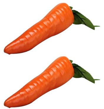 Nlinlin 2Pcs Orange Artificial Vegetables Decorative Reusable Plastic Carrot Home Decor Excellent Quality and Popular Design,Fake Carrot, Fake Vegetables,Artificial Plants and Flowers