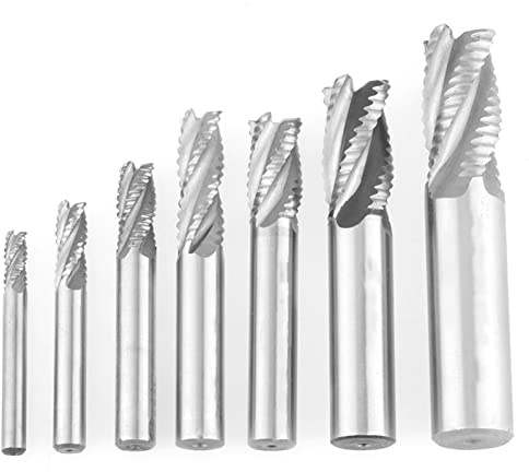 7 pezzi fresa per sgrossatura HSS CNC 4 taglienti 6-20mm metrico fresa CNC punte da trapano punte per router set di utensili per legno alluminio ghisa rame plastica, codolo
