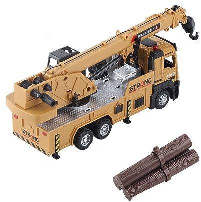 Kids Alloy Crane Truck Dynamic Friction Design for Improving Coordination, Educational Recovery Vehicle, Suitable As Construction Toy Truck Children