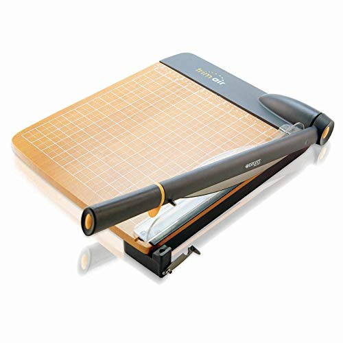 Westcott TrimAir Paper Trimmer 12’ (30 cm) | Premium Cutting Machine with Wooden core and Titanium-Coated Blade | Guillotine Cutter incl. Grid & Measuring Scales for up to 30 Sheets | 15106