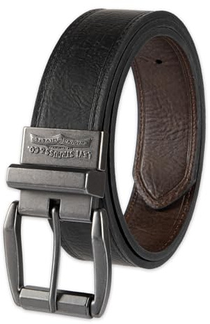 Levi's Men's Reversible Casual Jeans Belt, Black/Brown Laminate, 44 (Waist 42)