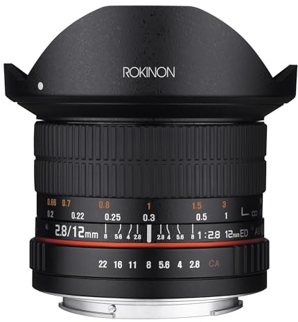 Rokinon 12 mm F2.8 Ultra Wide Fischaugenobjektiv für Sony E Mount Wechselobjektivkameras (NEX) – Vollformatkompatibel