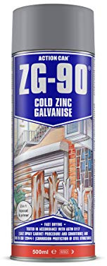 (PACK OF 5) 500ml Action Can ZG-90 Cold Zinc Galvanising Spray Paint (Silver galv colour)