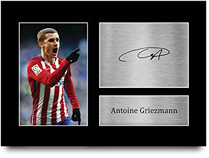 HWC Trading Antoine Griezmann A4 Sin Marco Regalo De Visualización De Fotos De Impresión De Imagen Impresa Autógrafo Firmado Por Atletico Madrid Los Aficionados Al Fútbol