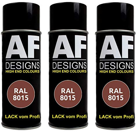Alex Flittner Designs 3X Ral Pintura en Espray Pintura Coche Laca Colorida Lata de Aerosol RAL8015 Marrón Castaño Seda Mate