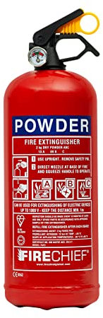Multi Purpose Powder Fire Extinguisher – Ready to Use in Seconds – 2kg ABC Fire Extinguisher for Home & Kitchen Use – 5 Year Guarantee – Firechief Portable Extinguisher for Garages, Workshops & Sheds