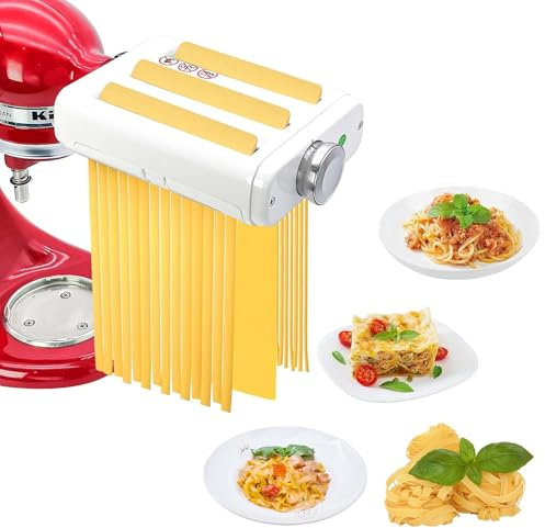 Pasta Maker Attachment Compatible with Kitchen Aid Stand Mixers 3 in 1 Pasta Roller, Noodle Maker Accessories