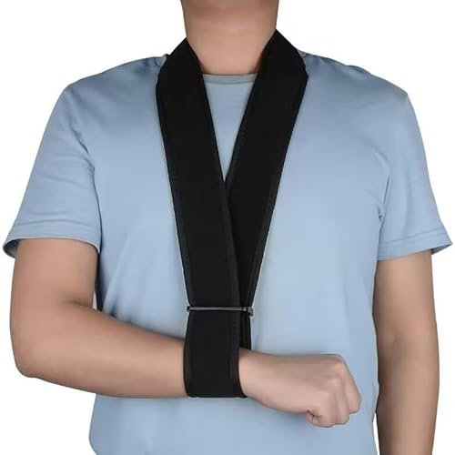 Kiuiom Armschlinge Universal,Leichte Einfache Arm Sling,Verstellbarer Kragen Manschette Sling Immobilizer,Armstützgurt,Atmungsaktive Schulter Unterstützung,Für Frakturen Und Zerrungen,Schwarz