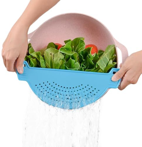 Passoire à pâtes, passoire de cuisine, passoire de cuisine, passoire de cuisine en plastique pour pâtes, fruits, riz et légumes, passe au lave-vaisselle, passoire à riz (longueur 28,5 cm)