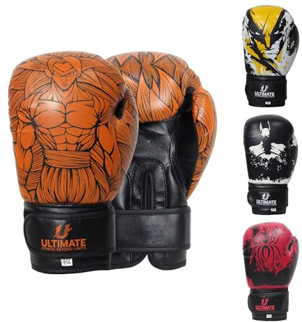 Ultimate Kids Boxing Gloves Youth Sparring & Training Punching Bag Kickboxing Muay Thai Age 6-15 Child Training Gloves (Goku 4oz)