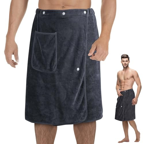 Zouway Toalla de sauna para hombre (gris oscuro)