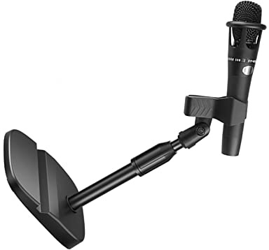 Naroote Support de Microphone de Bureau, Support de Micro de Bureau Réglable Stand de Microphone de Réglable Empêcher la Table de Glissement de Micro avec Tablette de Téléphone (#2)