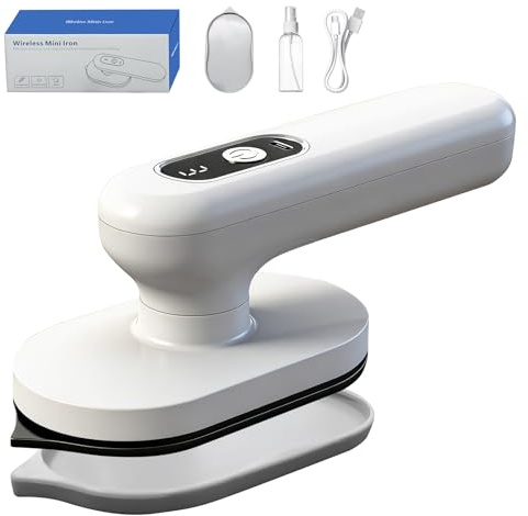 auvstar Ferro da Stiro Senza Fili da Viaggio con Batteria 4000mAh,Mini Ferro da Stiro Portatile con 3 Livelli di Temperatura,Ricaricabile USB-C,Leggero per Viaggi d'Affari,Camper & Casa