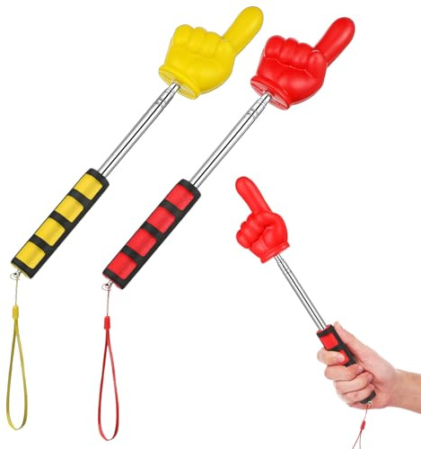 WRITWAA 2 Bastones Extensibles para Profesores en Acero Inoxidable, Punteros Telescópicos Ergonómicos en Rojo y Amarillo, Ideales para Aula y Presentaciones Educativas