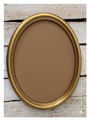 Cornice portafoto dorata, ovale, con cornice decorata, stile barocco, stile shabby chic, 46 x 36 cm
