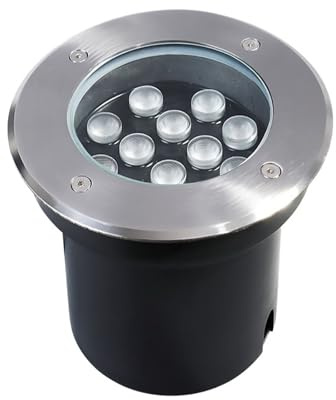 Generisk LED-trädgård, vattentät LED-golvlampa, rund trädgårdsstrålkastare, enkel installation, skyddsklass IP67, 36 W, gul färg