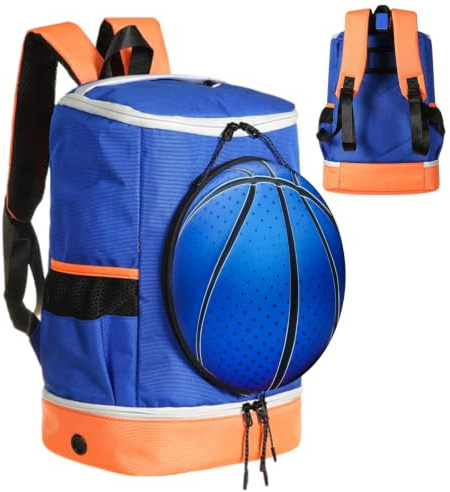 Basketväska Ryggsäck,Ungdomsfotbollsryggsäck Bollskofack Volleybollryggsäck | Basket ryggsäck Volleybollpaket, fotbollspaket, fotbollsväska