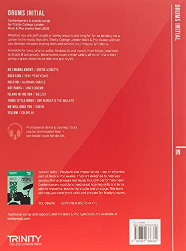Trinity College London Rock & Pop 2018 Drums Initial Grade