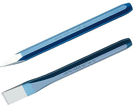 Bellota Cincel de albañil en punta de acero de altísima calidad templado, tratamiento térmico diferenciado en tres zonas: cabeza, punta y cuerpo, 16 x 250 mm