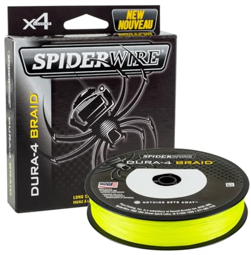 SpiderWire Dura 4, fiskelina, Superline, predatorfiske, gädda, abborre, gös, öring, unisex, gul, 0,12mm | 10,5kg | 23lb | 150yd