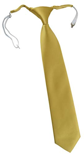 TigerTie barnslips i enfärgad – förbunden med elastiskt band, Guld, ca. Länge 37 cm (incl. Knoten)