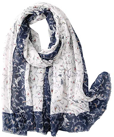 FAIRYGATE Schal Weiß Schals & Tücher für Damen Bedruckter Multi Farben Tuch Cashmere Feel Klassischer Weicher Halstuch Luxuriöser für Männer und Frauen Stola 7028