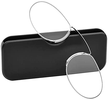 Unisex Lesegläser Kompakte Sehehilfe Mini Nose Clip Bügellose Lesebrille Rutschfest Lesehilfe Immer Griffbereit für Männer Frauen als Gute Hilfe beim Lesen (+200)