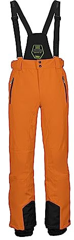 killtec Herren Skihose/Funktionshose mit abnehmbaren Trägern, Kantenschutz und Schneefang Enosh, orange, M, 30920-000