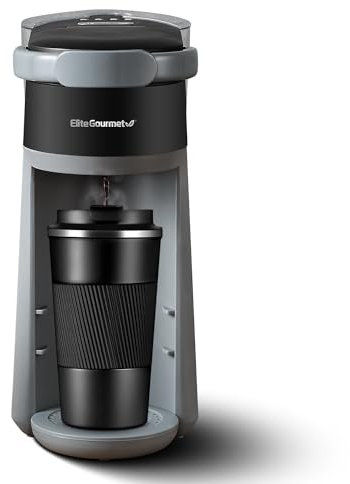 Elite Gourmet EHC323 2-in-1 Capsule Coffee Maker, K-Cup & Grounds, Black