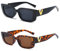 Wnddle 2 Stück Schnelle Brille Rave Sonnenbrille Damen,V Retro Trendy Klassische Quadratische Brille,Vintage Sonnenbrille Rave Brille,Vintage Rechteckige Sonnenbrille,Sonnenbrille für Damen und Herren