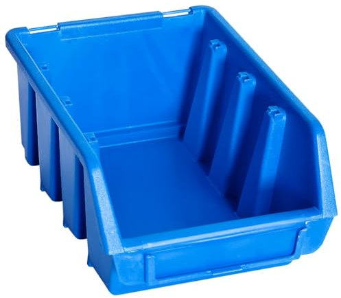 Toshilian Lot de 20 Boîtes Empilables d'atelier, Boîte de Rangement Caisse de Rangement Boîte à Vis Bacs de rangement empilables 20 pcs bleu plastique