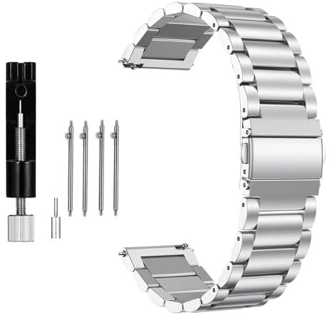 Triblanc metallarmband rostfritt stål snabbkoppling klockarmband 18 mm 20 mm 22 mm, lämplig för kvinnor och män, 22MM