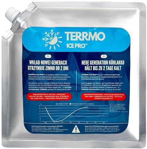 TERRMO ICE PRO™ Premium Groß Kühlakku für Kühltasche, Kühlbox, Kühlrucksack | Lange Kühldauer bis zu 48-72h | Wiederverwendbar, Hochleistungsfähig | Kühlelemente, Kühltasche akku | 830ml/900g, 25x25cm
