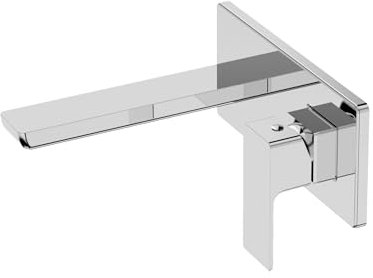 LAVITA Aquila Robinet de lavabo encastré chromé - Montage mural - Mitigeur monocommande pour salle de bain